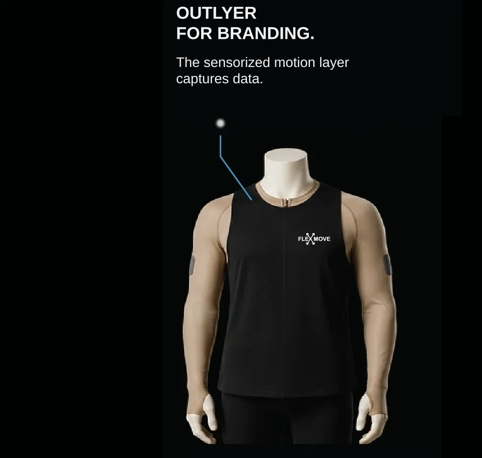 Banner section showing the outlyer for branding and the sensorized motion layer capturing data